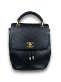 Chanel Coco Black Chevron Backpack