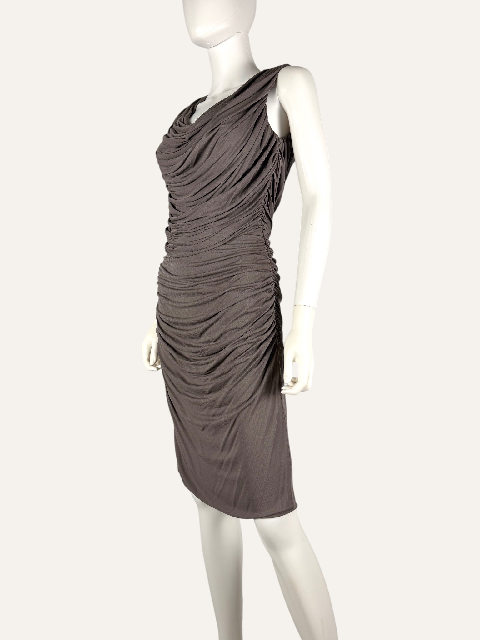 Derek Lam Gray Draped Viscose Dress