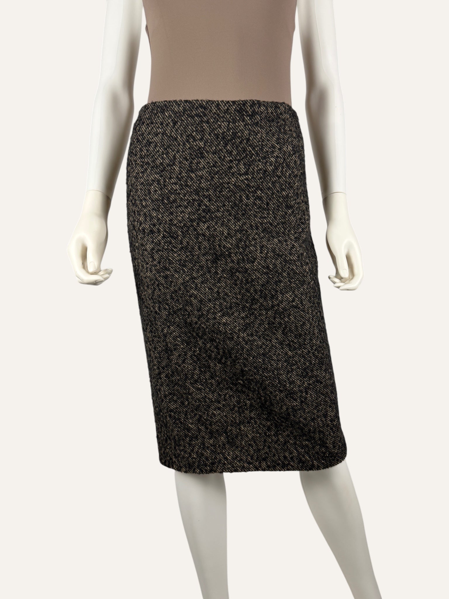Bottega Veneta Vintage Wool Silk Pencil Skirt