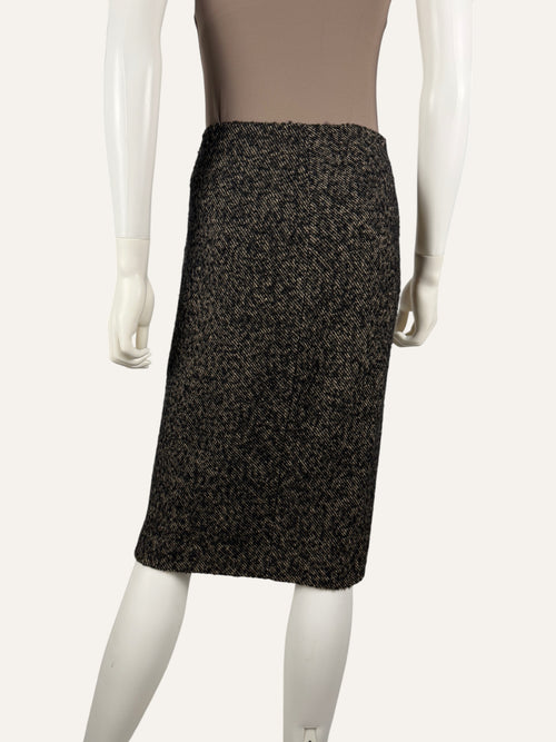 Bottega Veneta Vintage Wool Silk Pencil Skirt