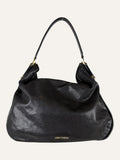 Jimmy Choo Large Black Leather Hobo Bag
