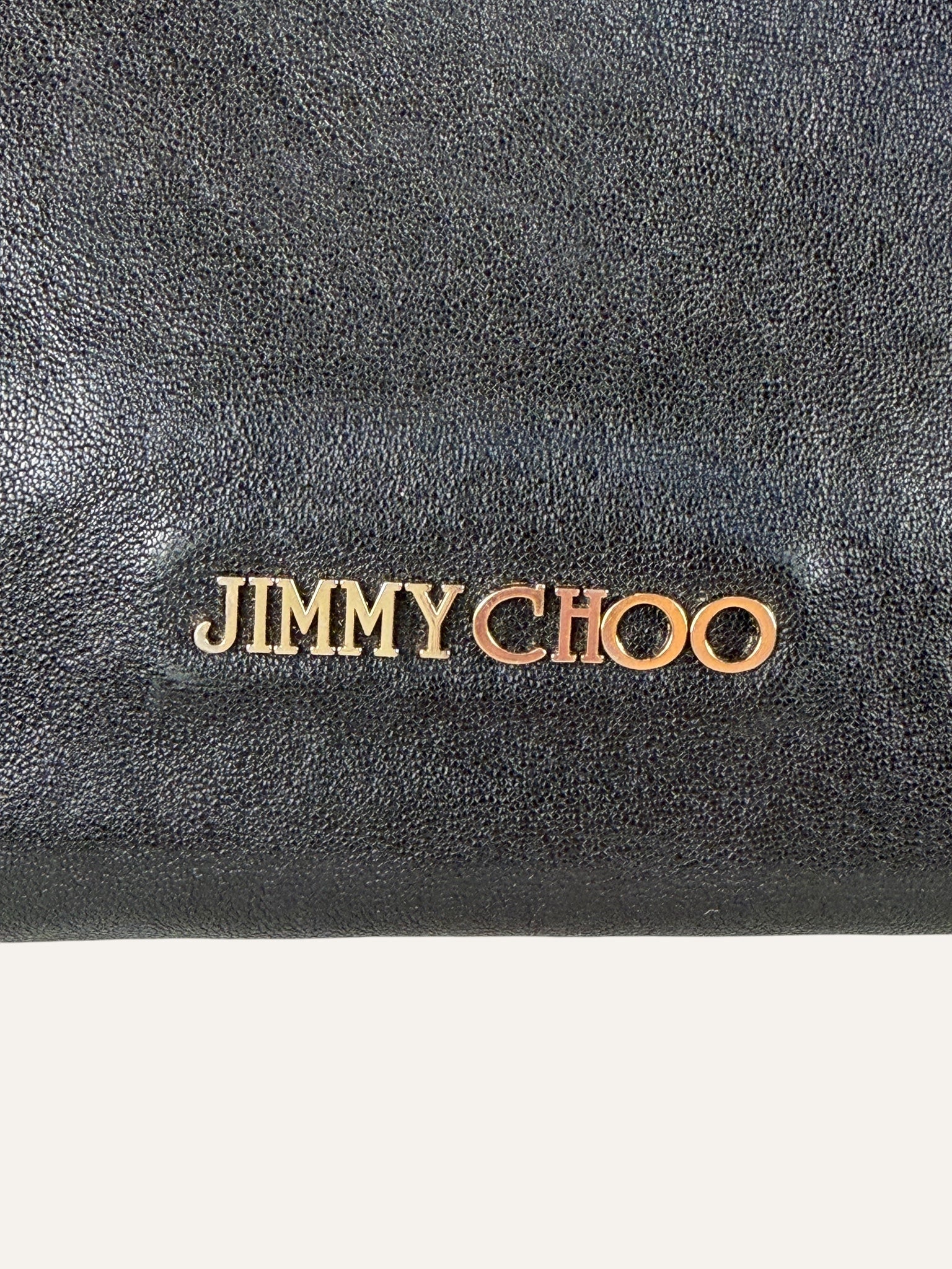 Jimmy Choo Large Black Leather Hobo Bag
