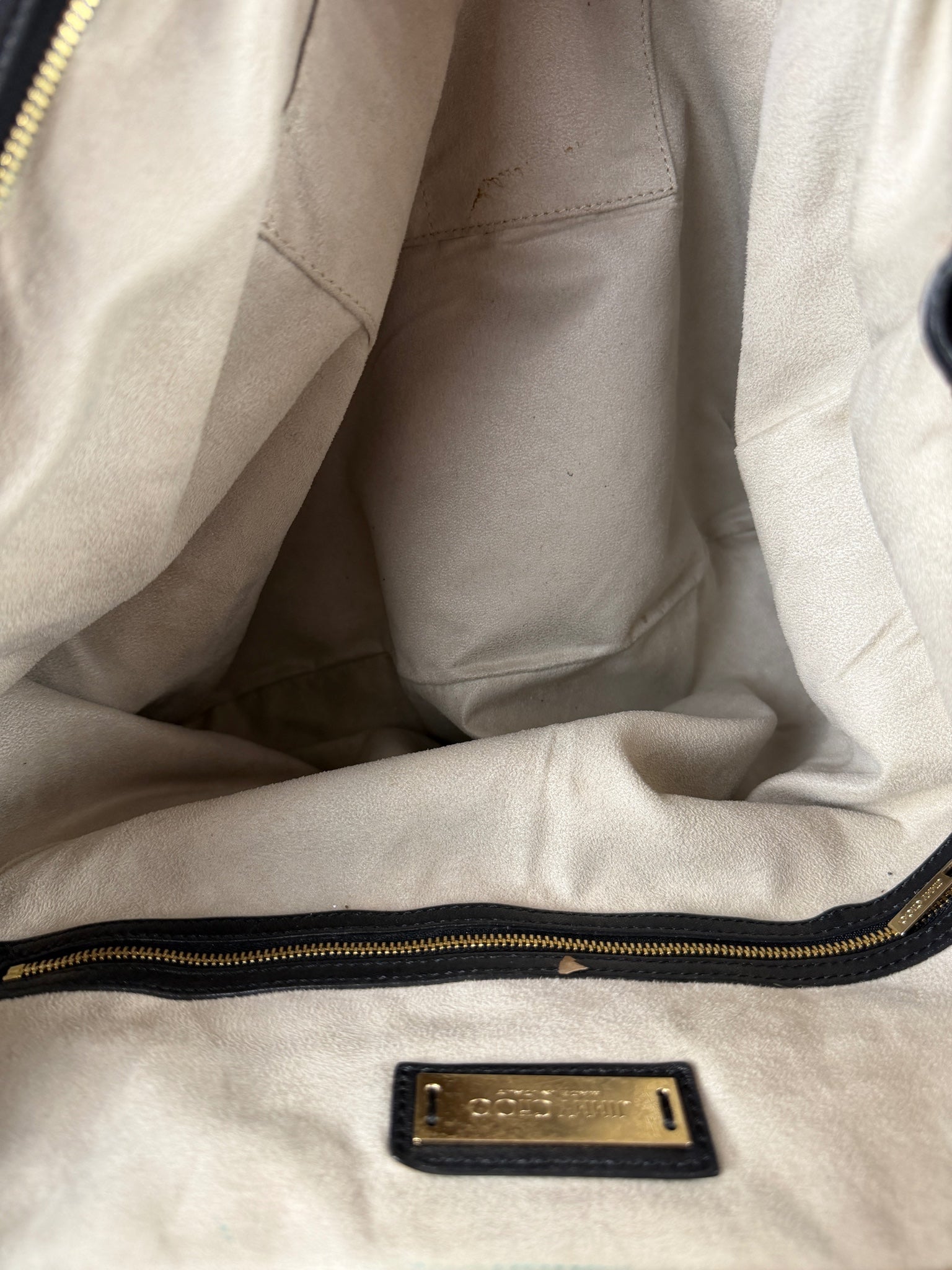 Jimmy Choo Large Black Leather Hobo Bag