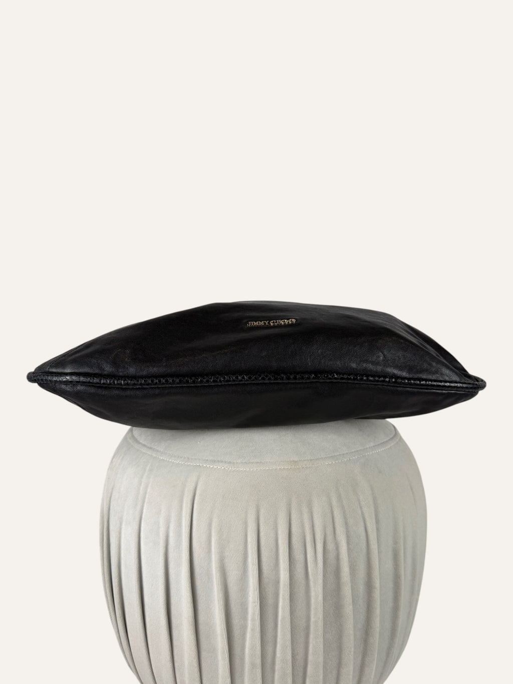 Jimmy Choo Large Black Leather Hobo Bag