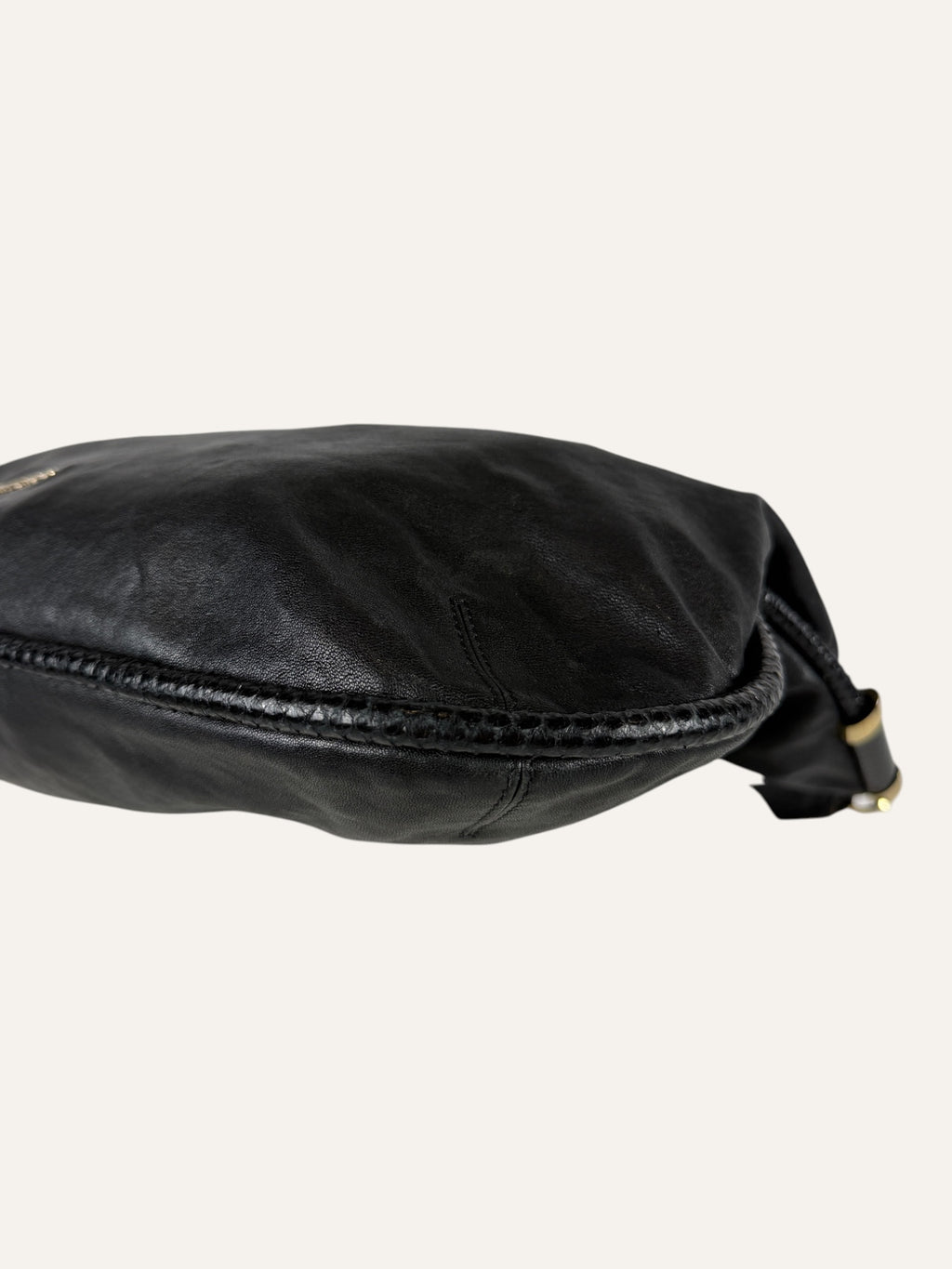 Jimmy Choo Large Black Leather Hobo Bag