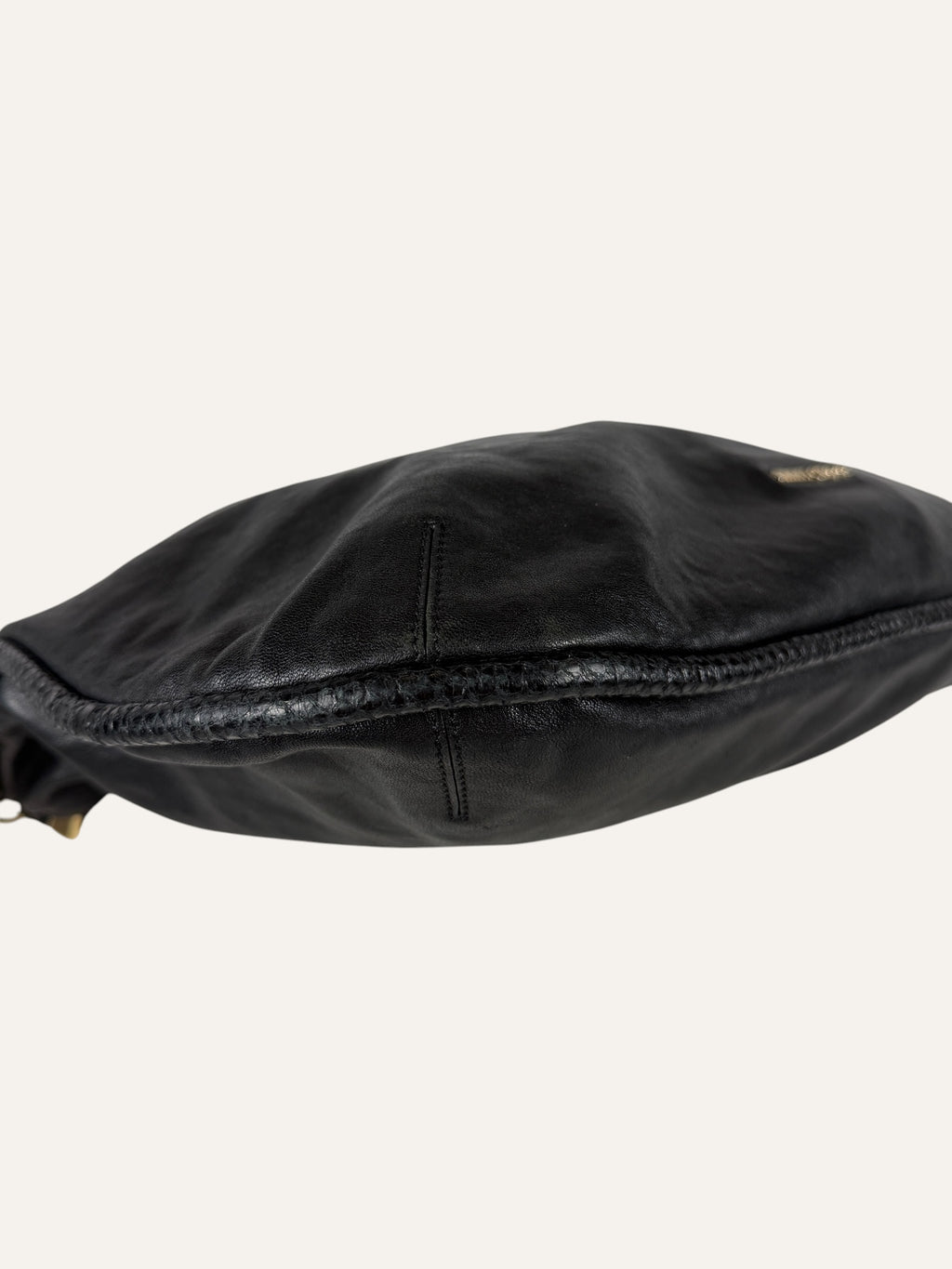 Jimmy Choo Large Black Leather Hobo Bag
