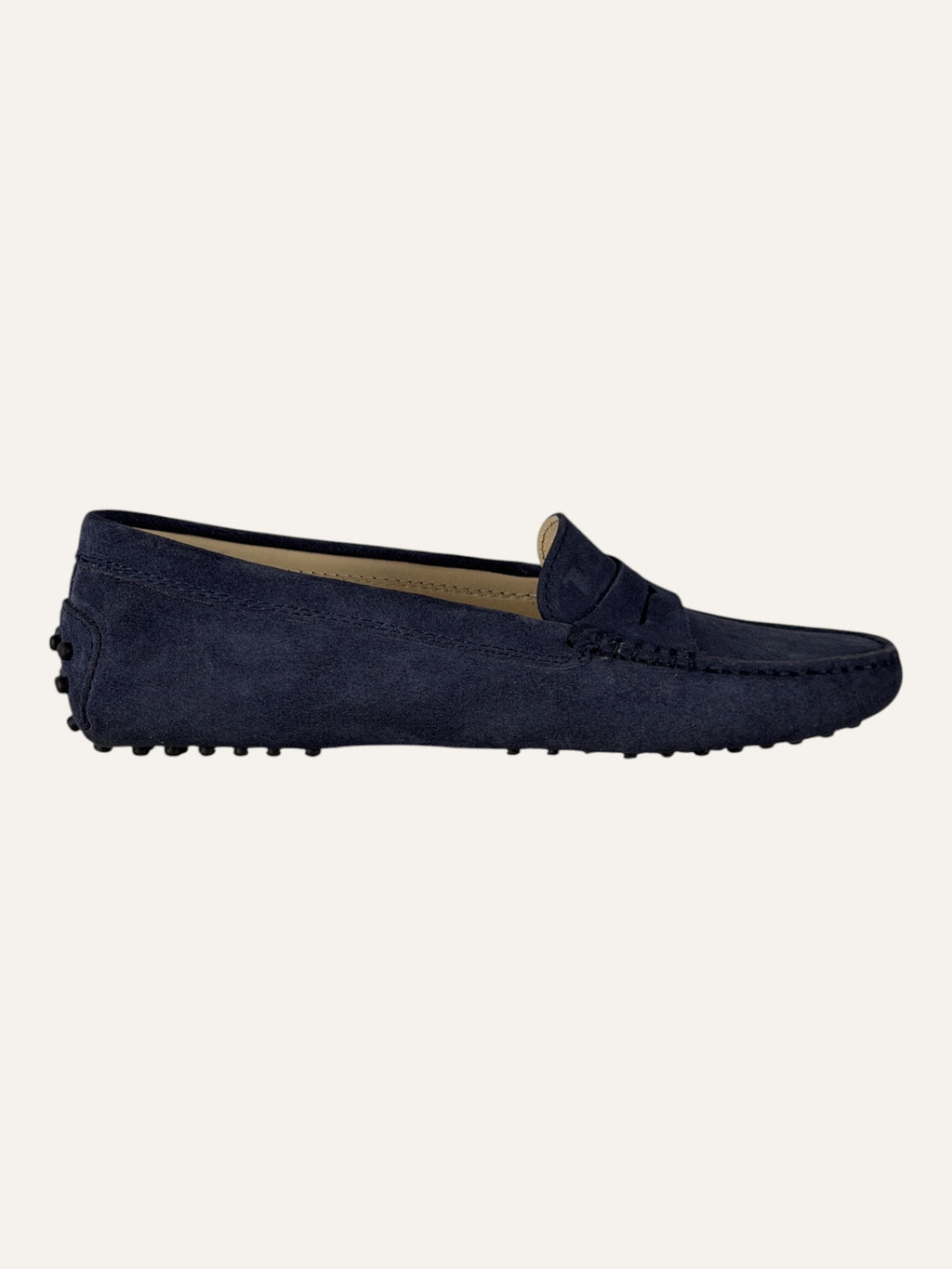 Tod's City Gommino Loafers Blue Suede Penny Loafers