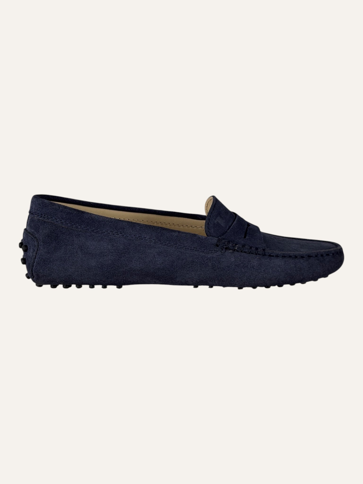 Tod's City Gommino Loafers Blue Suede Penny Loafers
