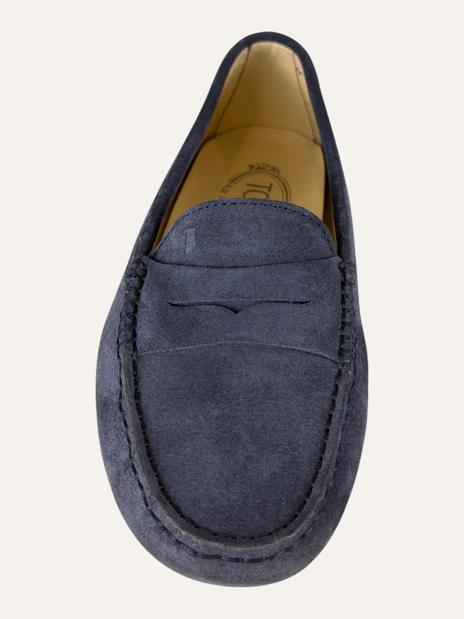 Tod's City Gommino Loafers Blue Suede Penny Loafers