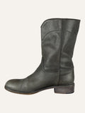Chanel Interlocking CC Logo Gray Moto Boots