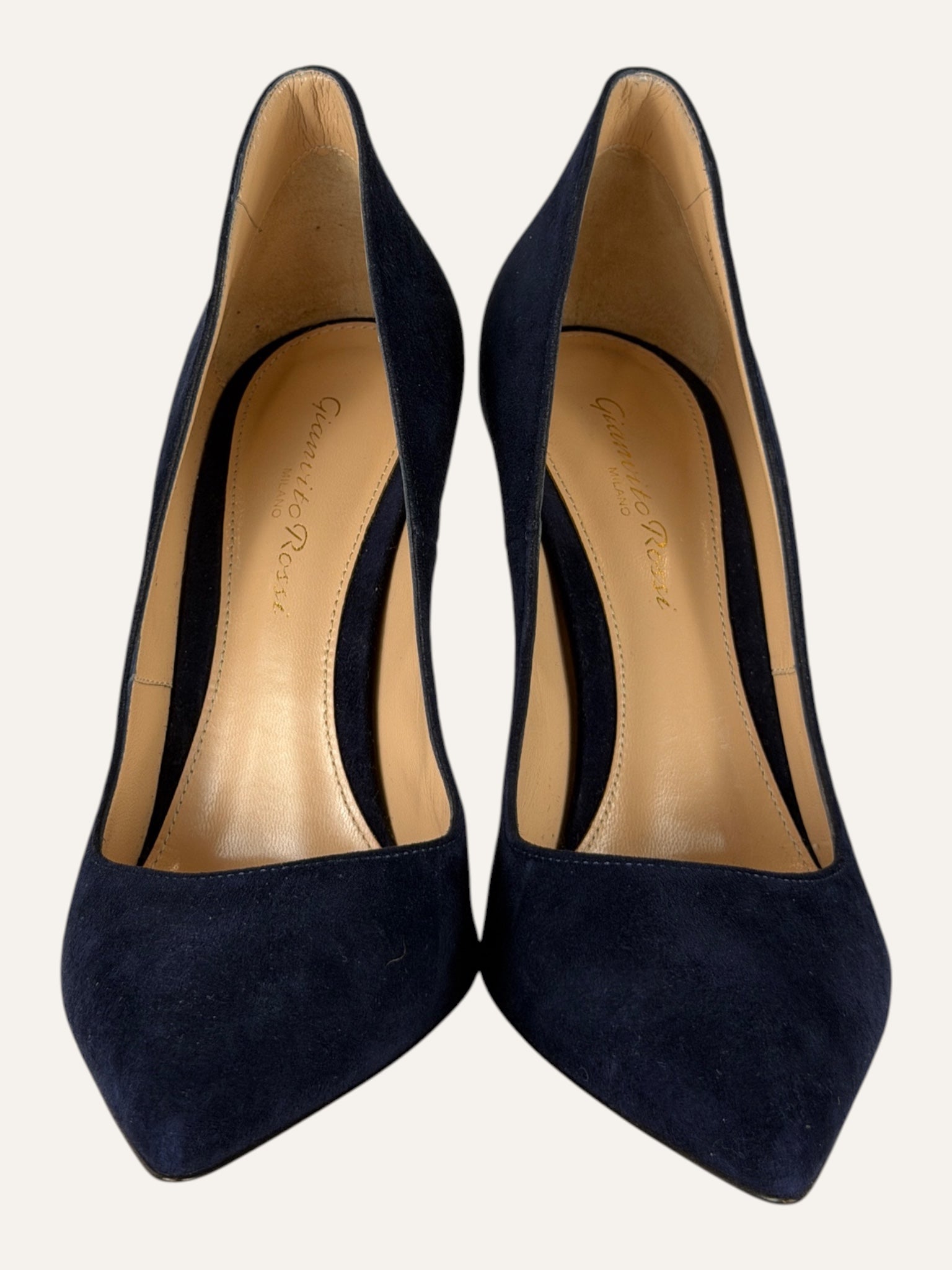 Gianvito Rossi 105 Navy Suede Pump