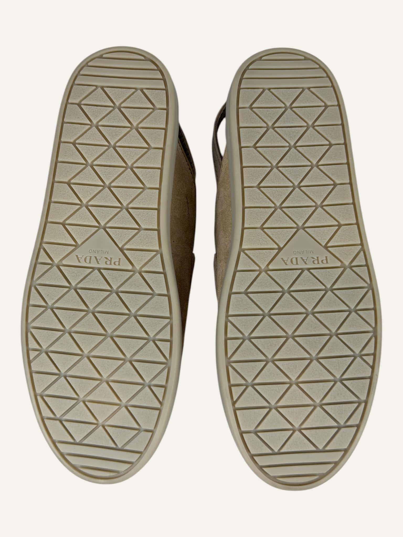 Prada Ecru Suede Mules