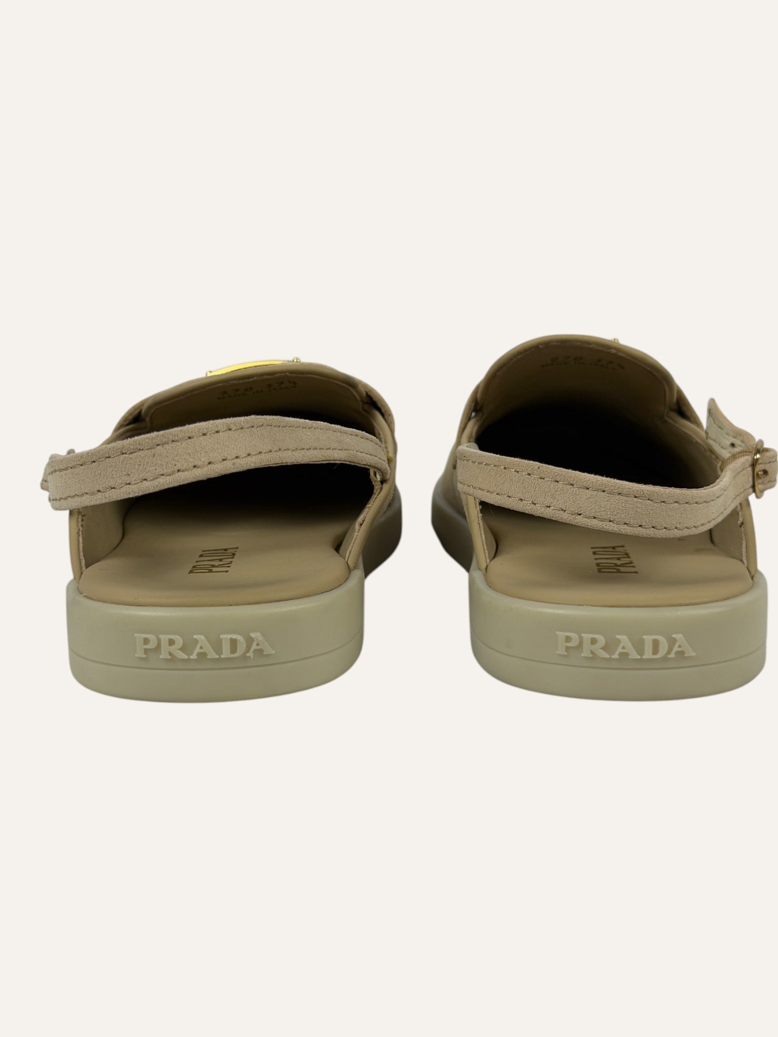 Prada Ecru Suede Mules