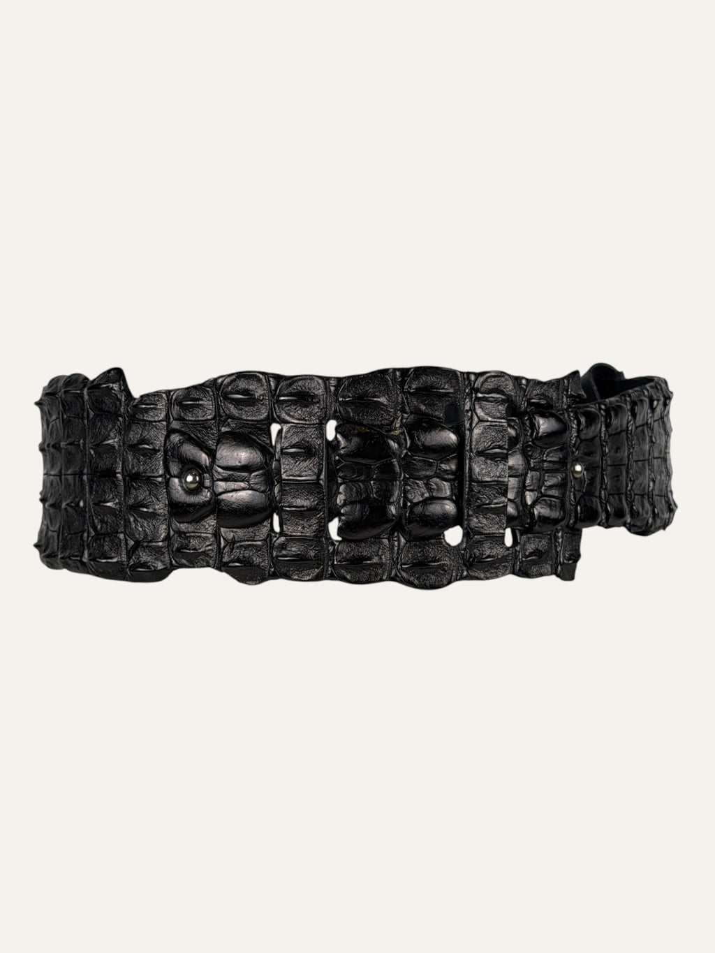 Salvatore Ferragamo Turnlock Brown Croc Belt