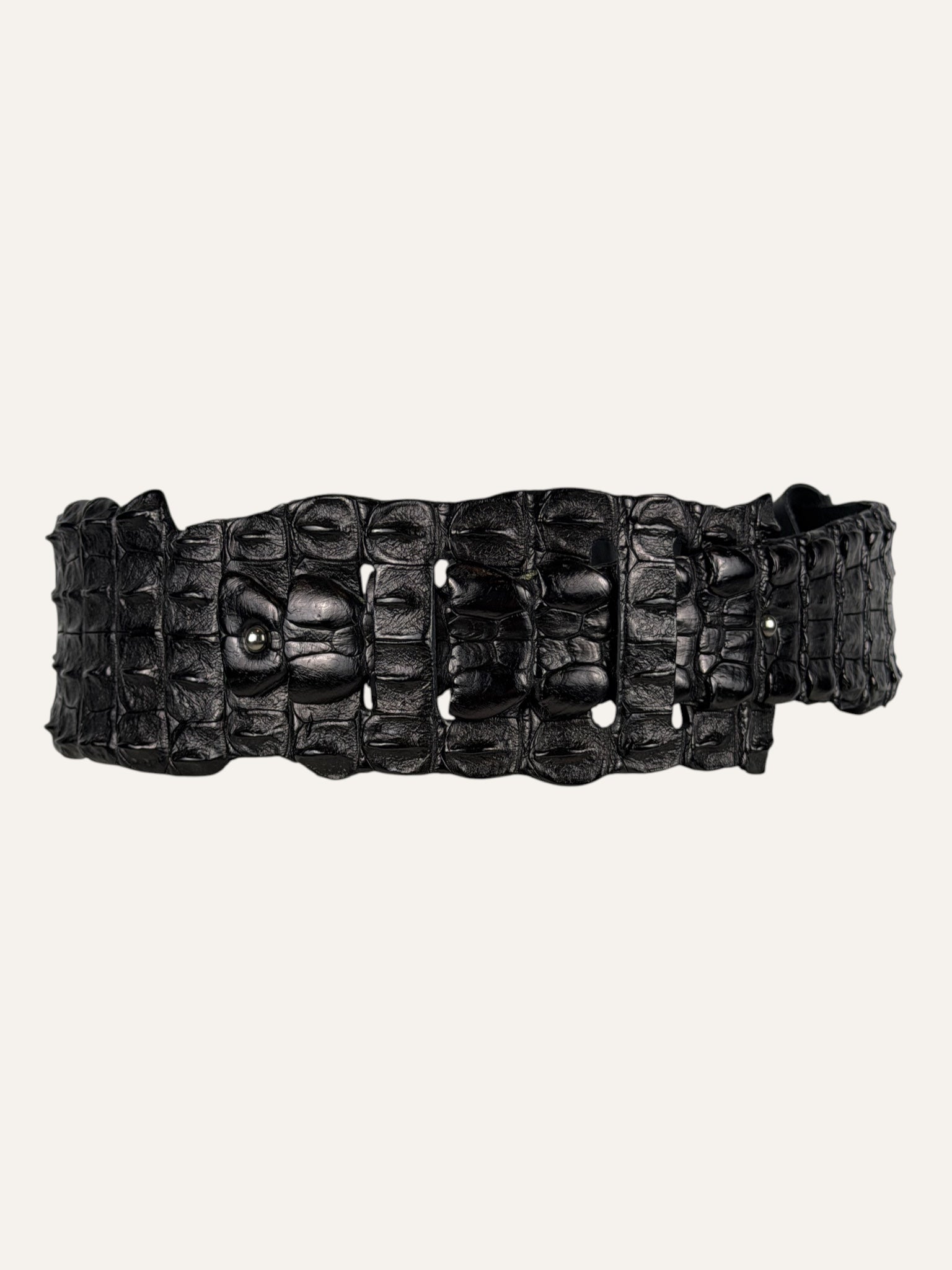 Salvatore Ferragamo Turnlock Brown Croc Belt