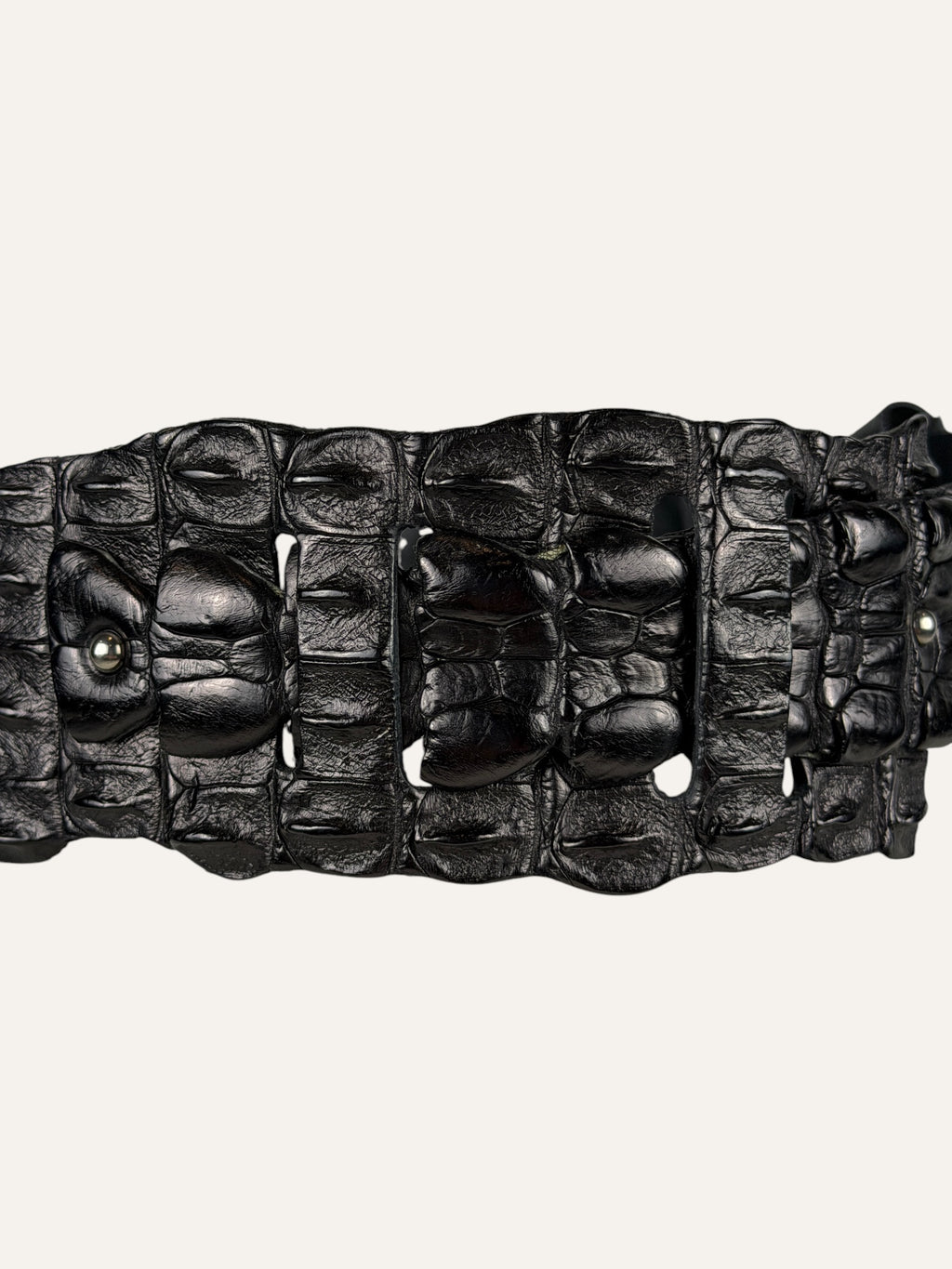 Salvatore Ferragamo Turnlock Brown Croc Belt