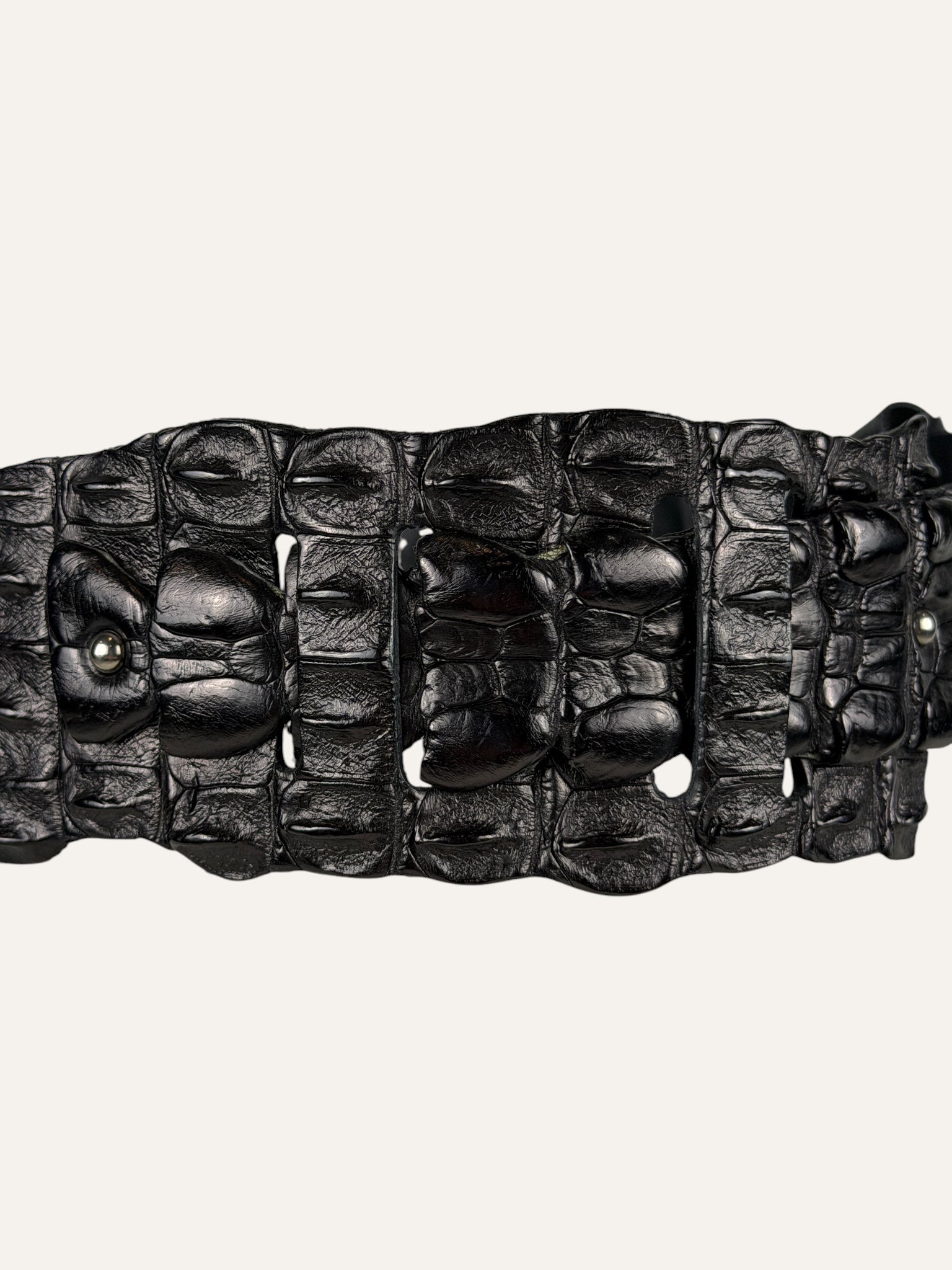 Salvatore Ferragamo Turnlock Brown Croc Belt