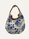 Gucci Flora Canvas Wave Horsebit Hobo Bag
