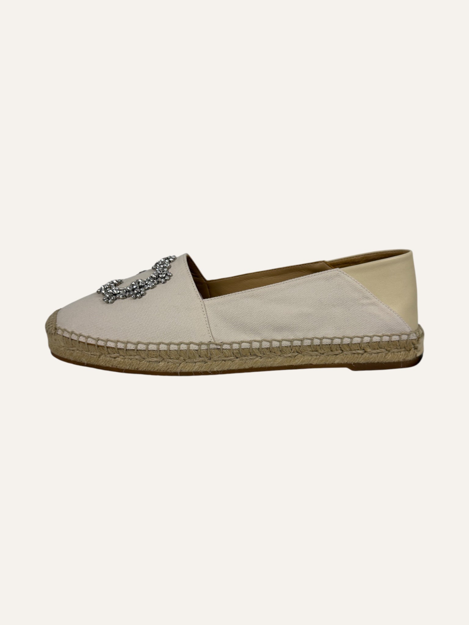 Manolo Blahnik Hangrilla Light Cream Espadrille