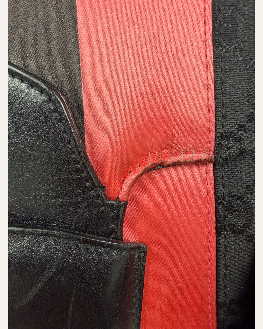 Gucci Tom Ford Horsebit Satin Stripe GG Canvas Bag 2004