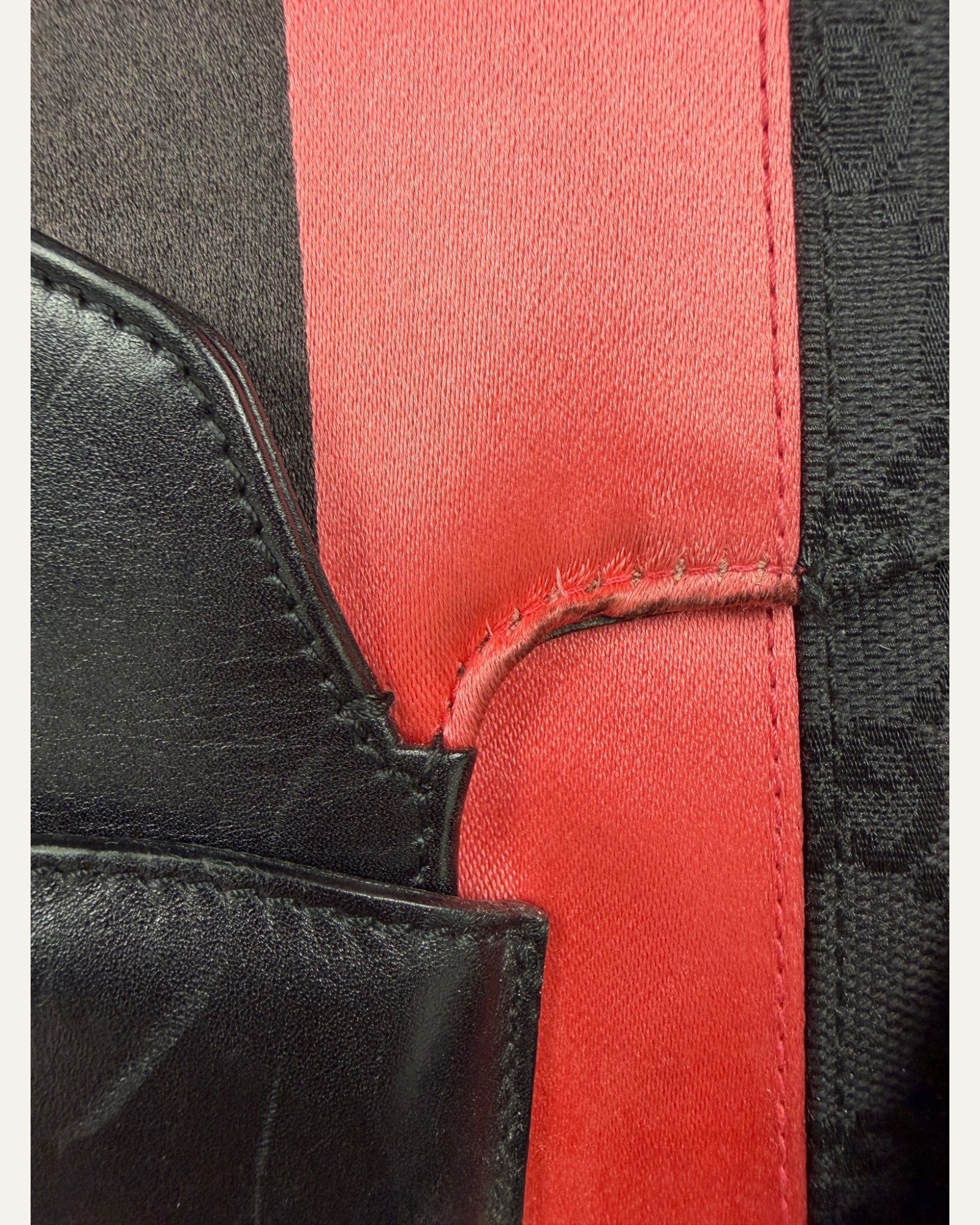 Gucci Tom Ford Horsebit Satin Stripe GG Canvas Bag 2004