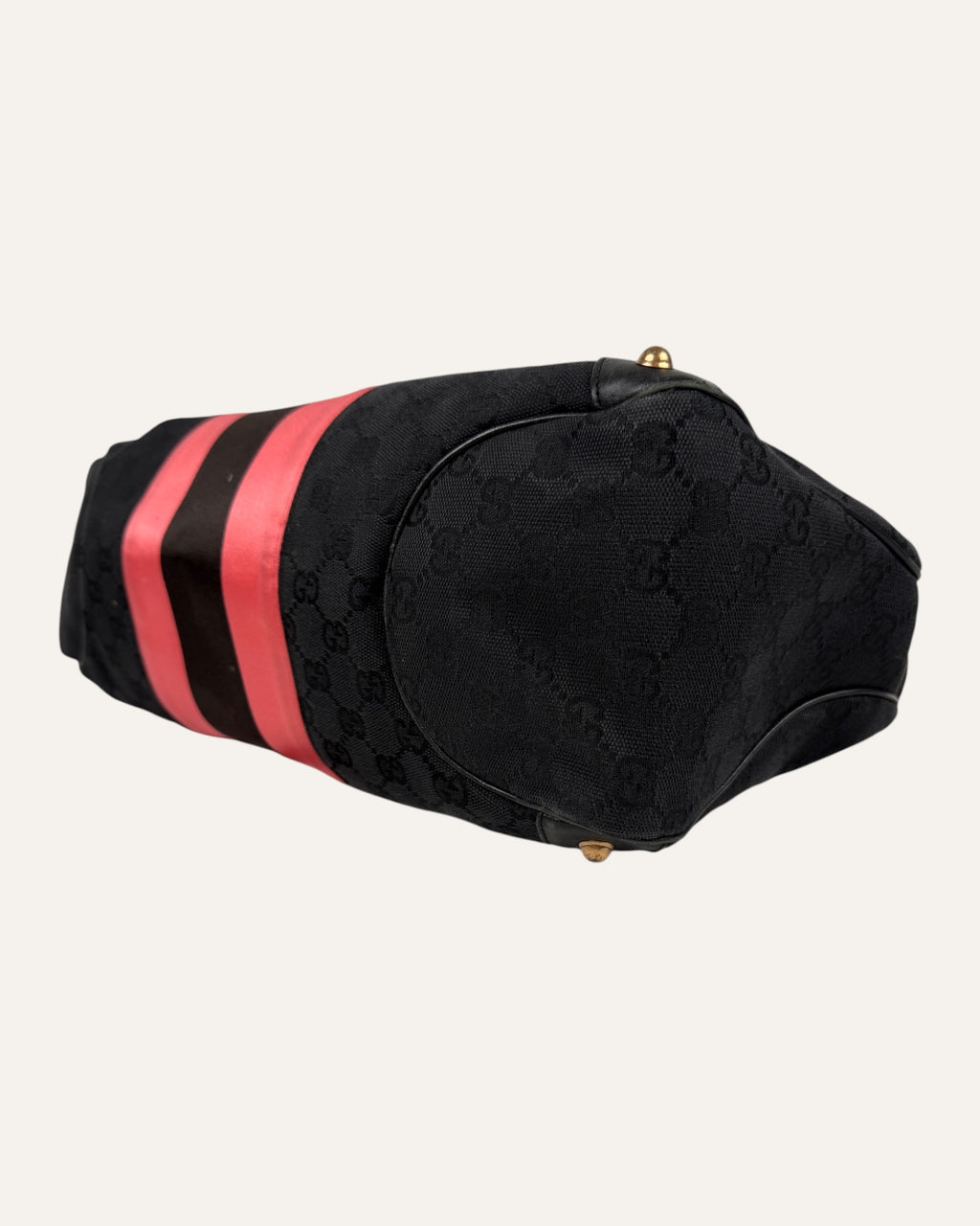 Gucci Tom Ford Horsebit Satin Stripe GG Canvas Bag 2004