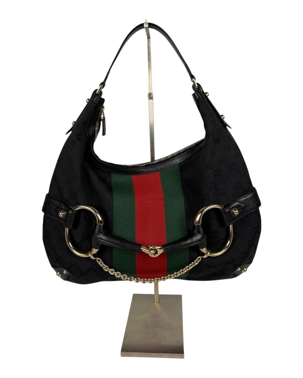 Gucci Horsebit Chain Web Monogram Hobo Bag Tom Ford Era
