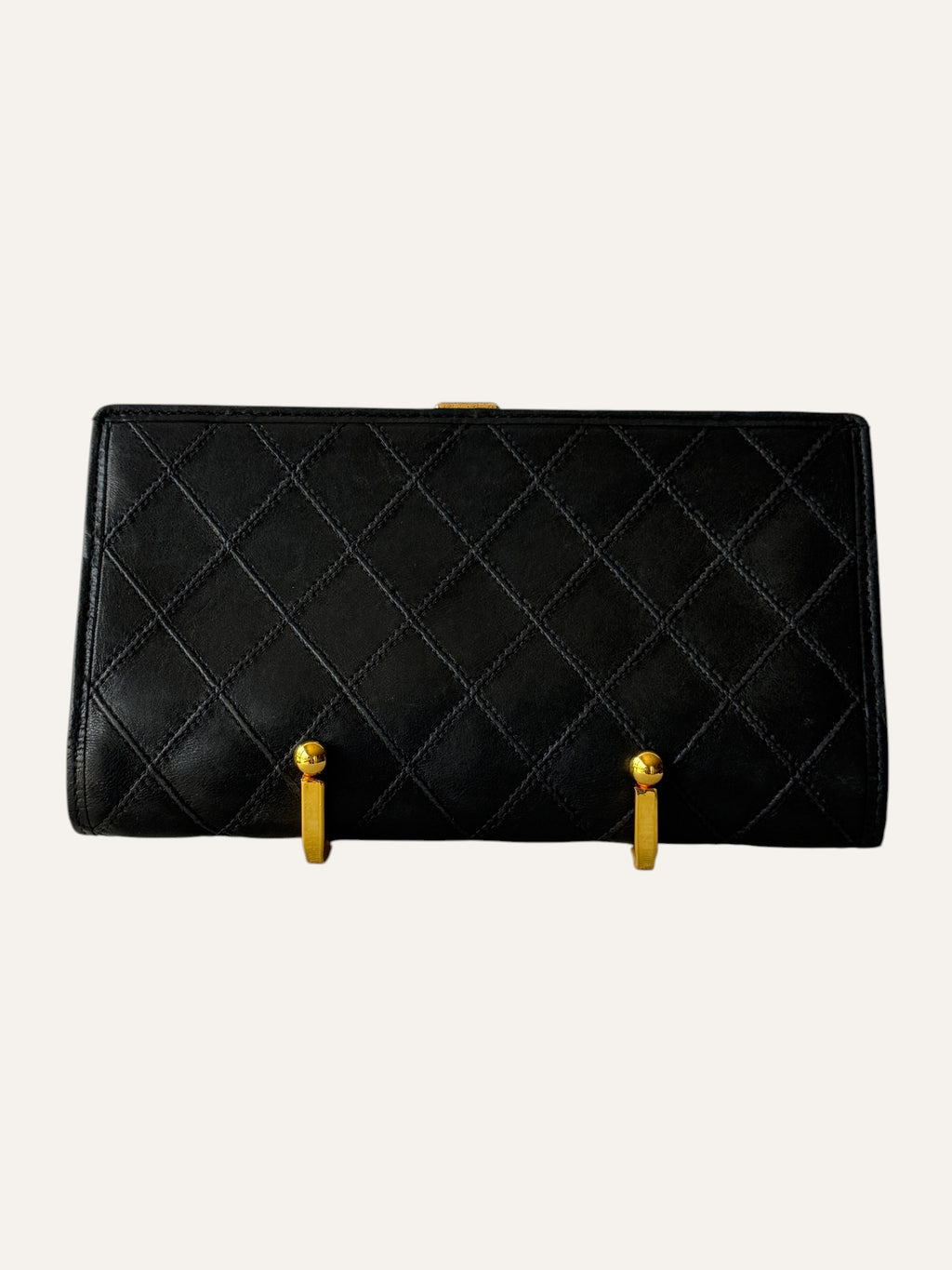Chanel Vintage Diamond Quilted Bifold Wallet with Coin Pouch