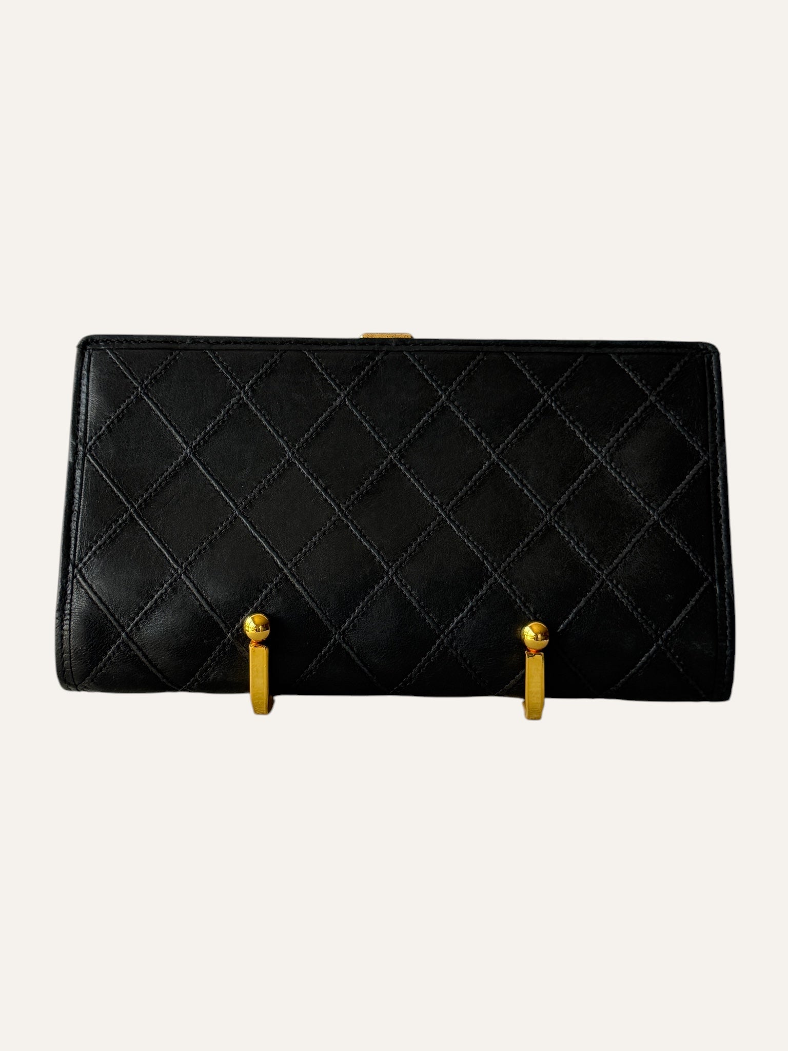 Chanel Vintage Diamond Quilted Bifold Wallet with Coin Pouch