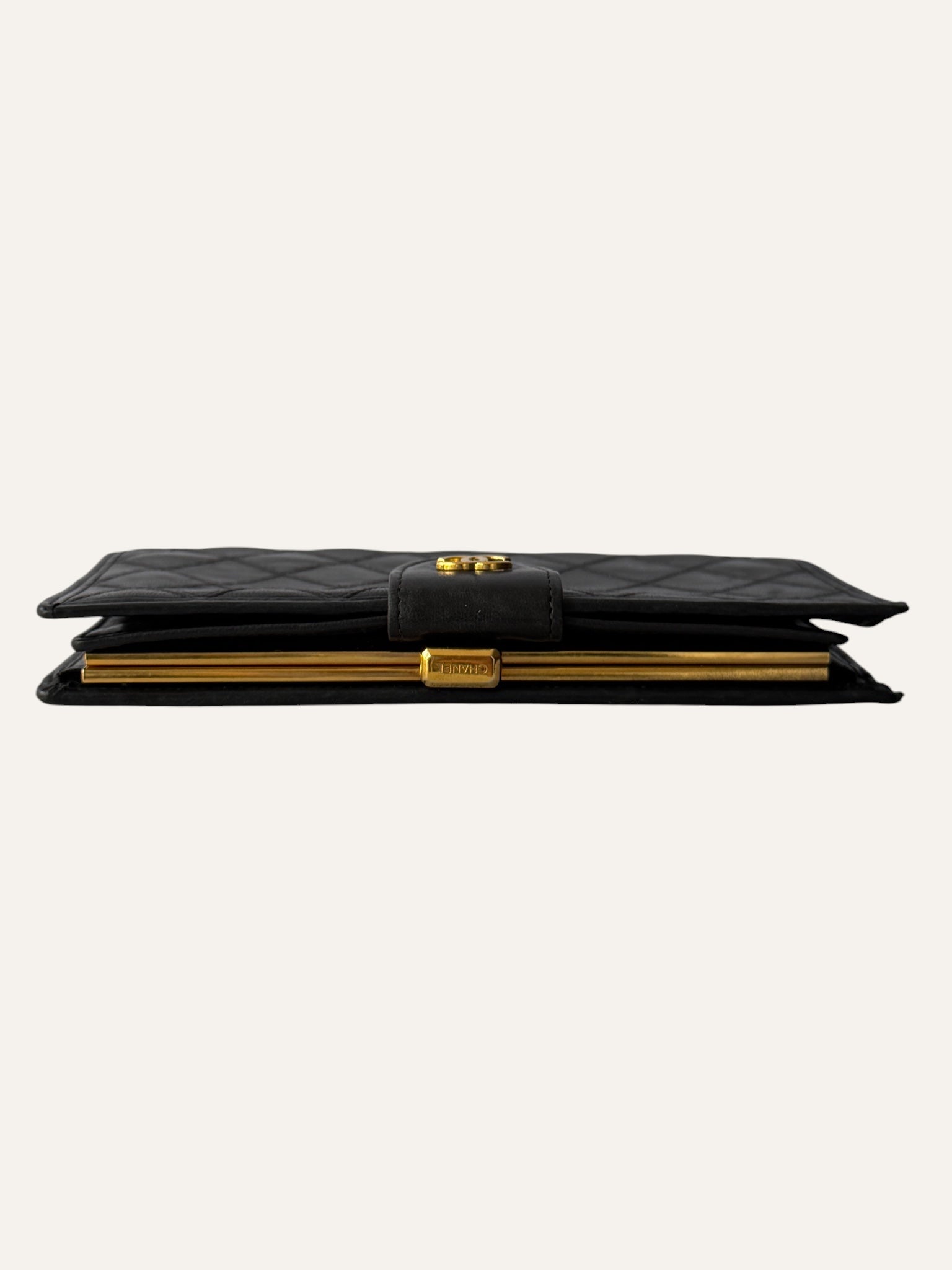 Chanel Vintage Diamond Quilted Bifold Wallet with Coin Pouch