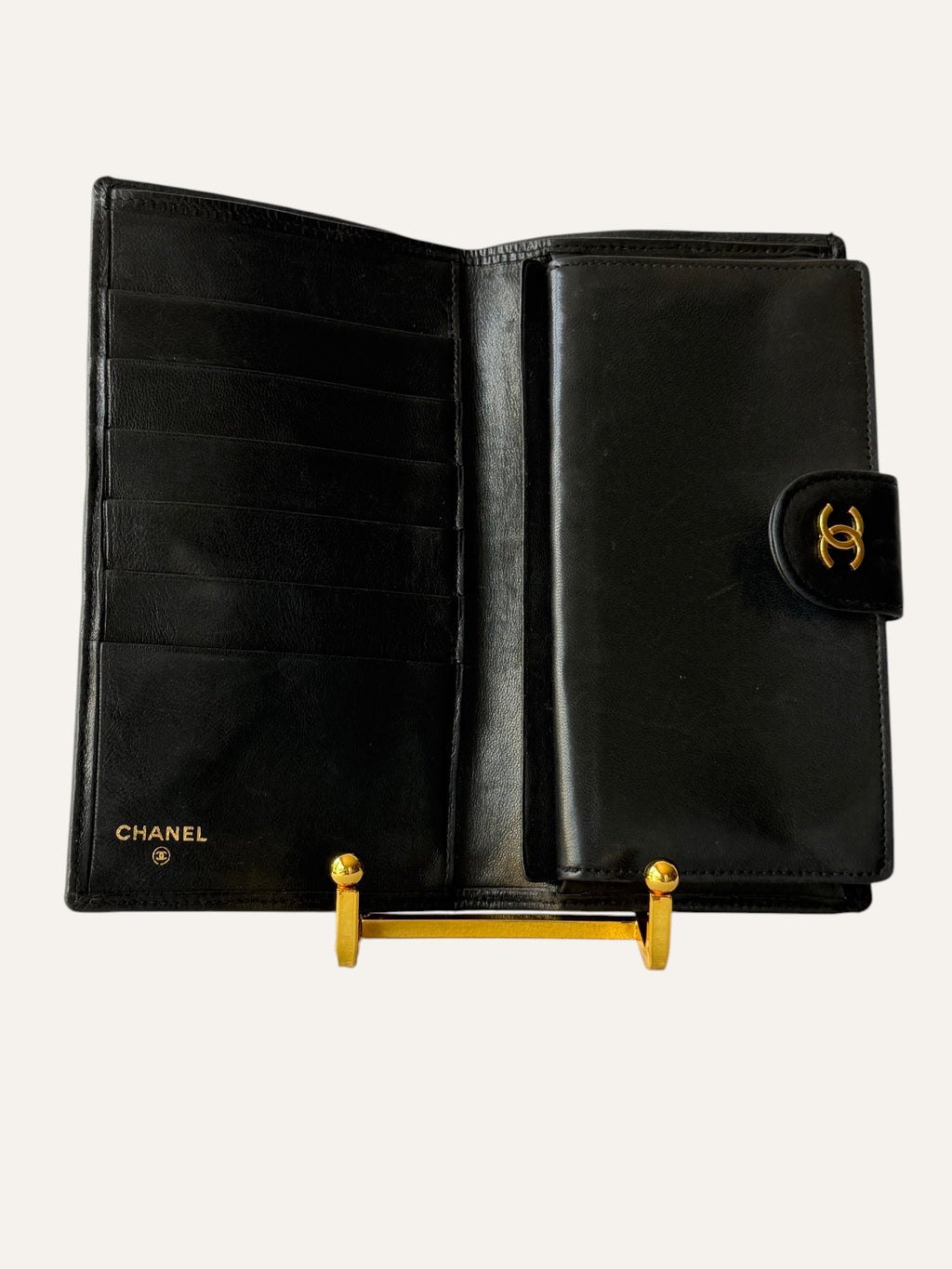 Chanel Vintage Diamond Quilted Bifold Wallet with Coin Pouch