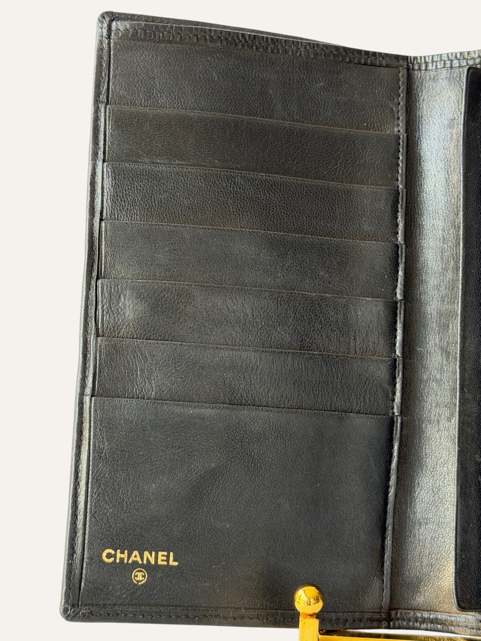 Chanel Vintage Diamond Quilted Bifold Wallet with Coin Pouch