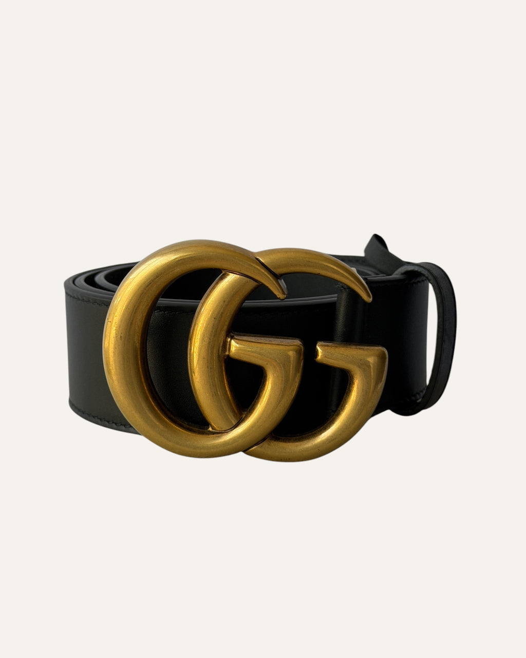 Gucci GG Marmont Belt Black Leather Gold Buckle