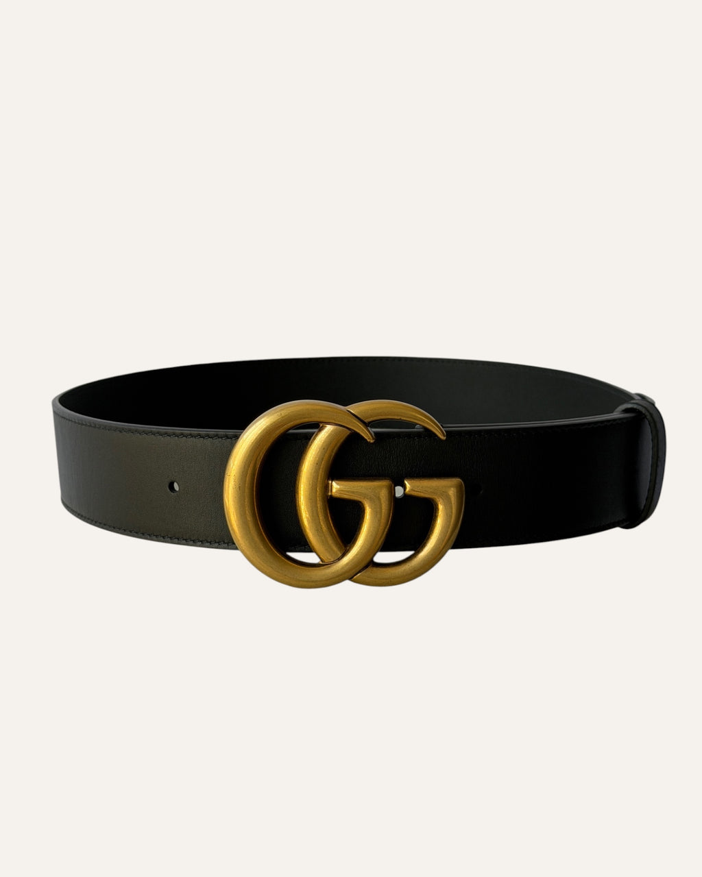 Gucci GG Marmont Belt Black Leather Gold Buckle