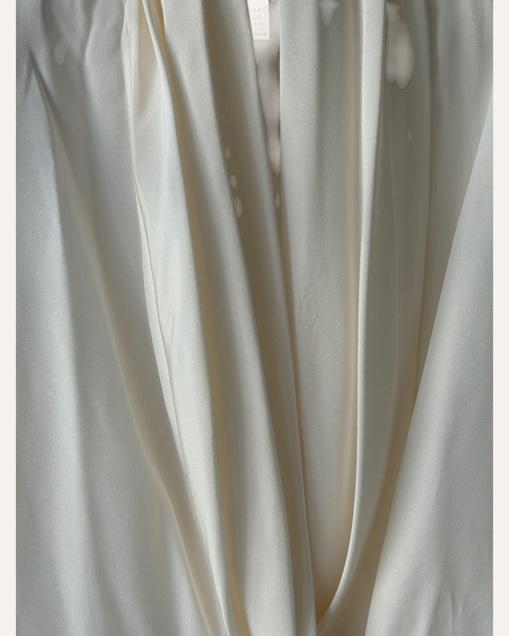 Ralph Lauren Purple Label Cream Silk Draped Plunge Blouse