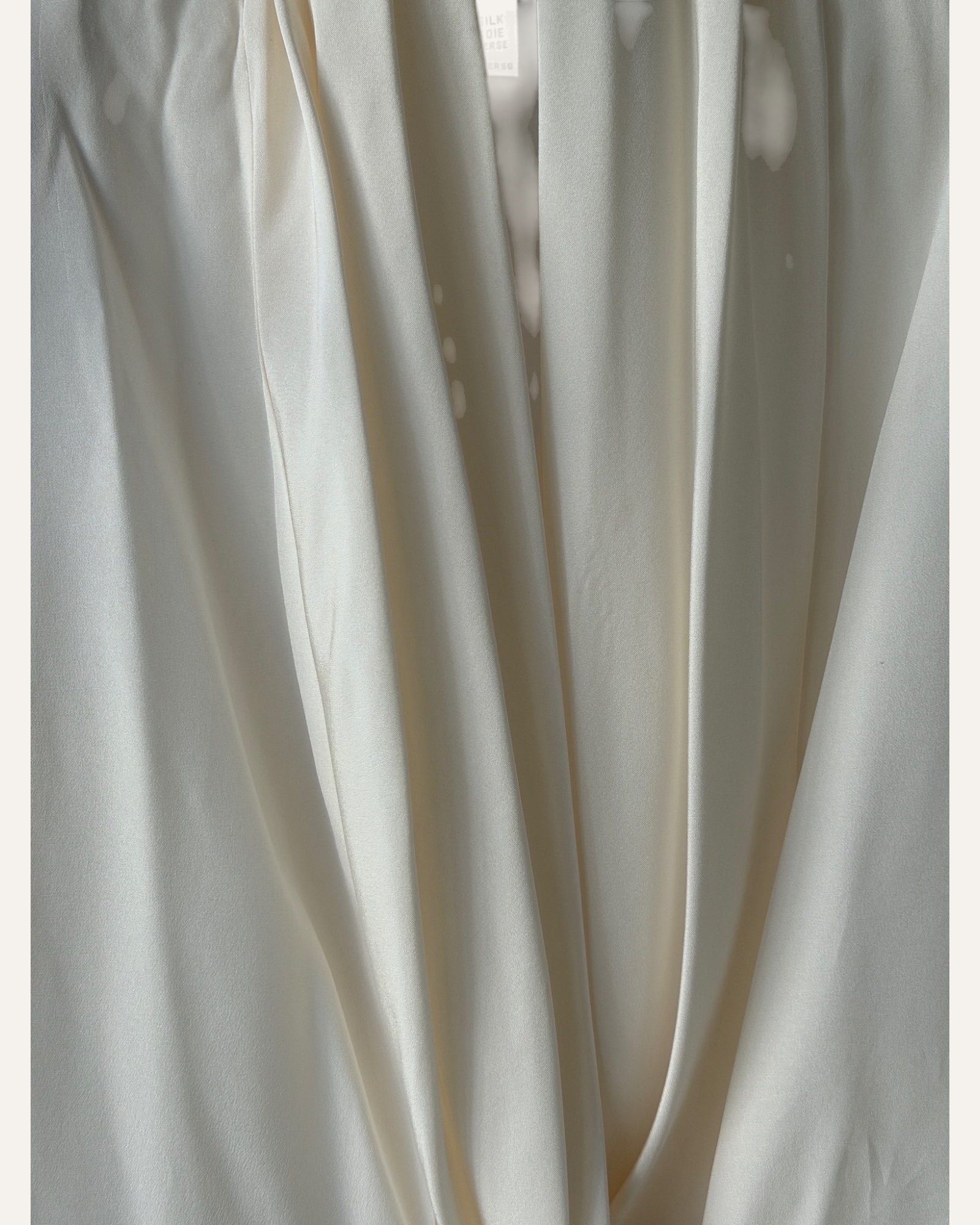 Ralph Lauren Purple Label Cream Silk Draped Plunge Blouse