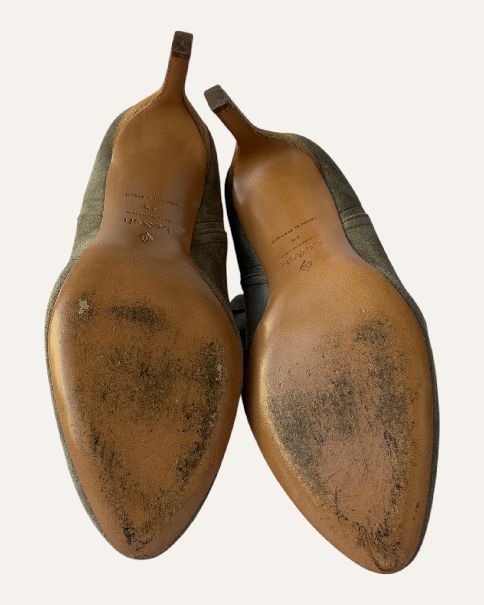 BA&SH Caitlin boots green, BA&SH pointed toe ankle boots, BA&SH leather western boots size 36, pine green leather ankle boots