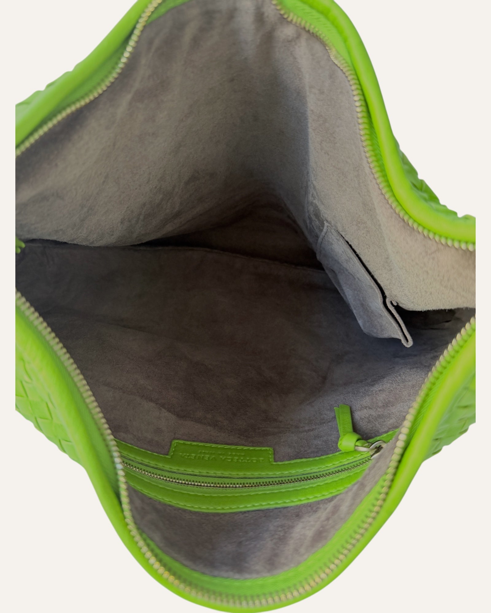 Bottega Veneta Veneta hobo bag, Bottega Veneta parakeet green handbag, Bottega Veneta large Intrecciato hobo, Daniel Lee Bottega Veneta green bag