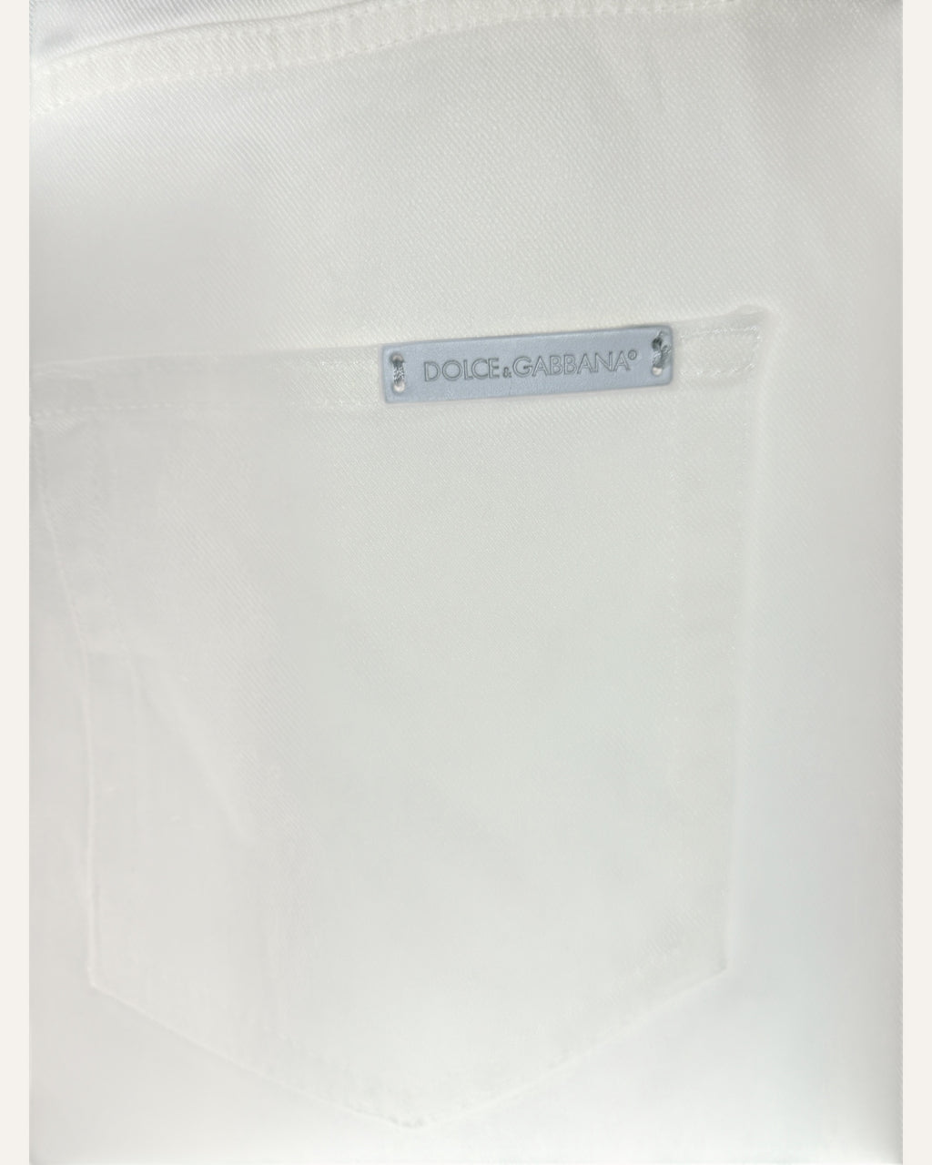 Dolce & Gabbana white straight leg jeans with five-pocket styling