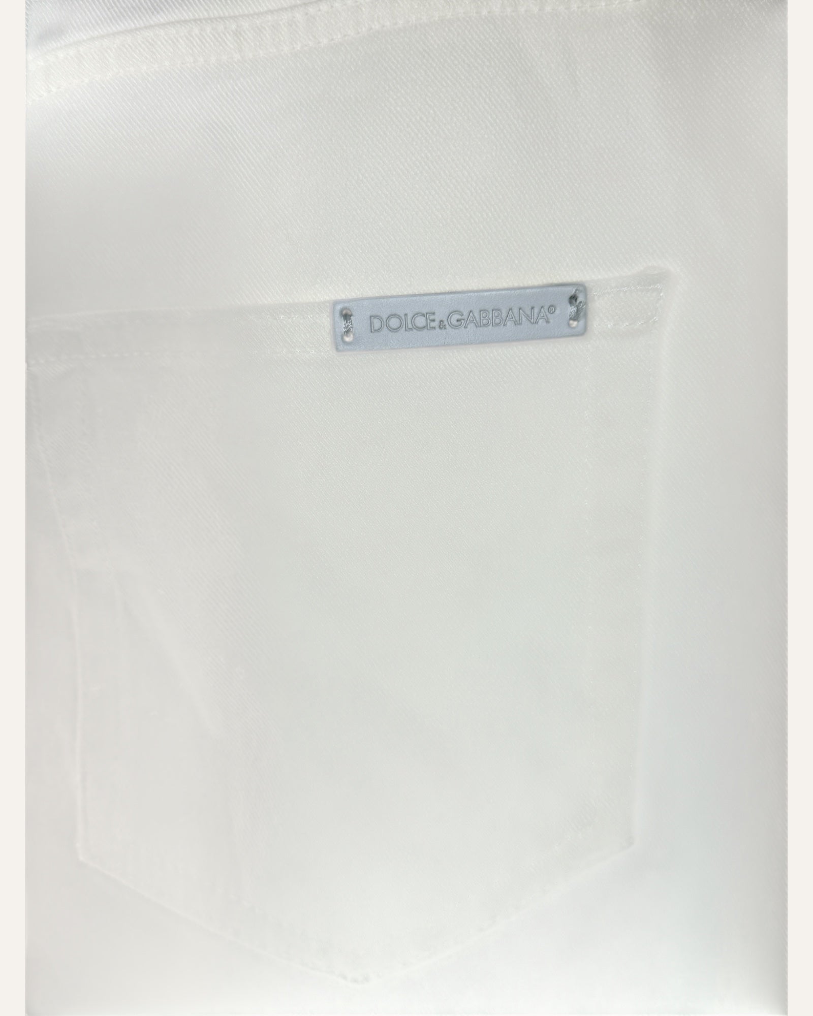 Dolce & Gabbana white straight leg jeans with five-pocket styling