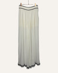 Philosophy di Lorenzo Serafini white pleated palazzo trousers with navy trim