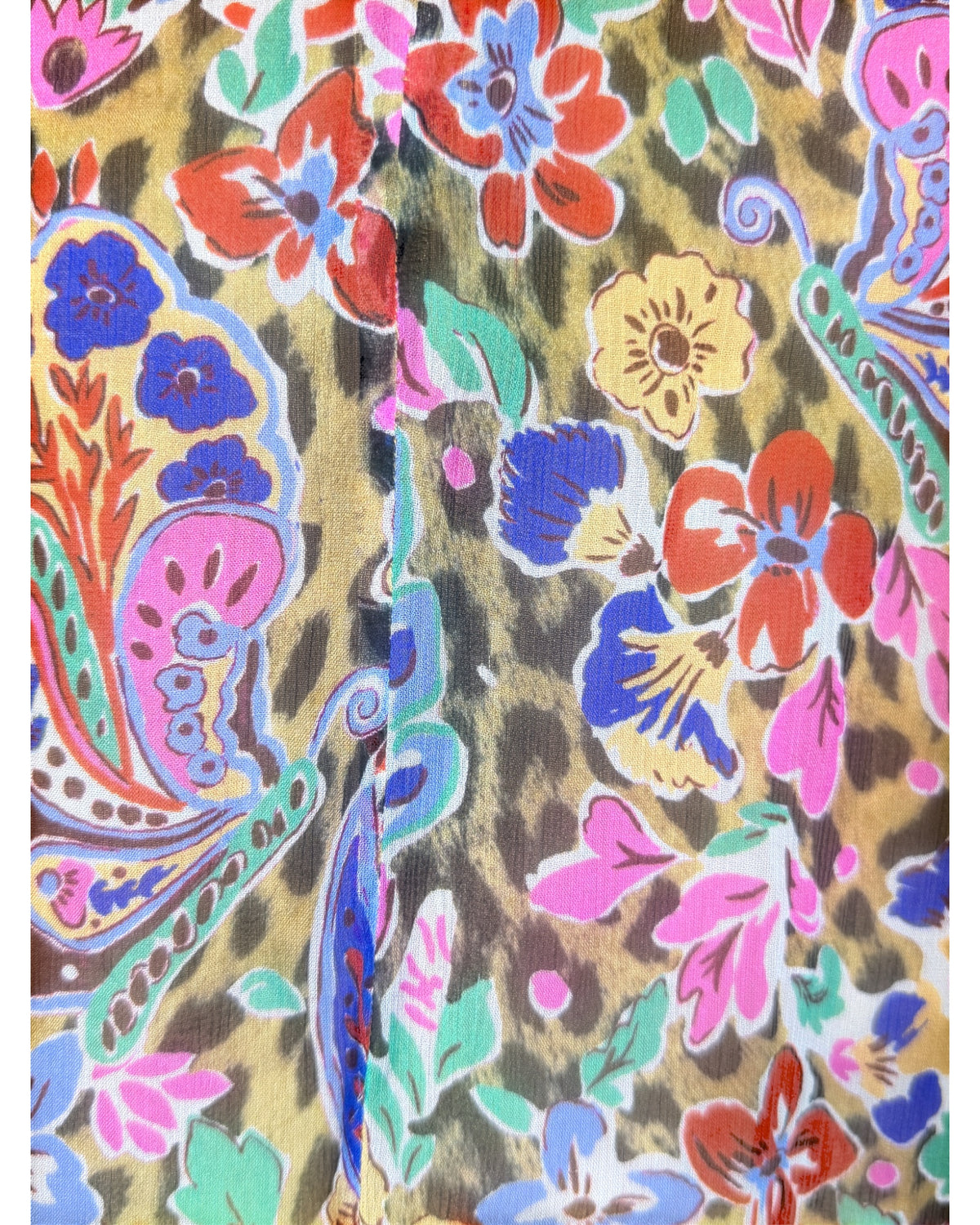 RIXO multicolor floral and leopard print chiffon halter maxi dress with front slit