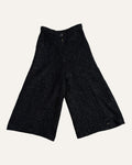Chanel black tweed wide-leg culottes with silk lining and front zip details
