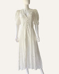 Veronica Beard Hope cream eyelet embroidered maxi dress with puff sleeves
