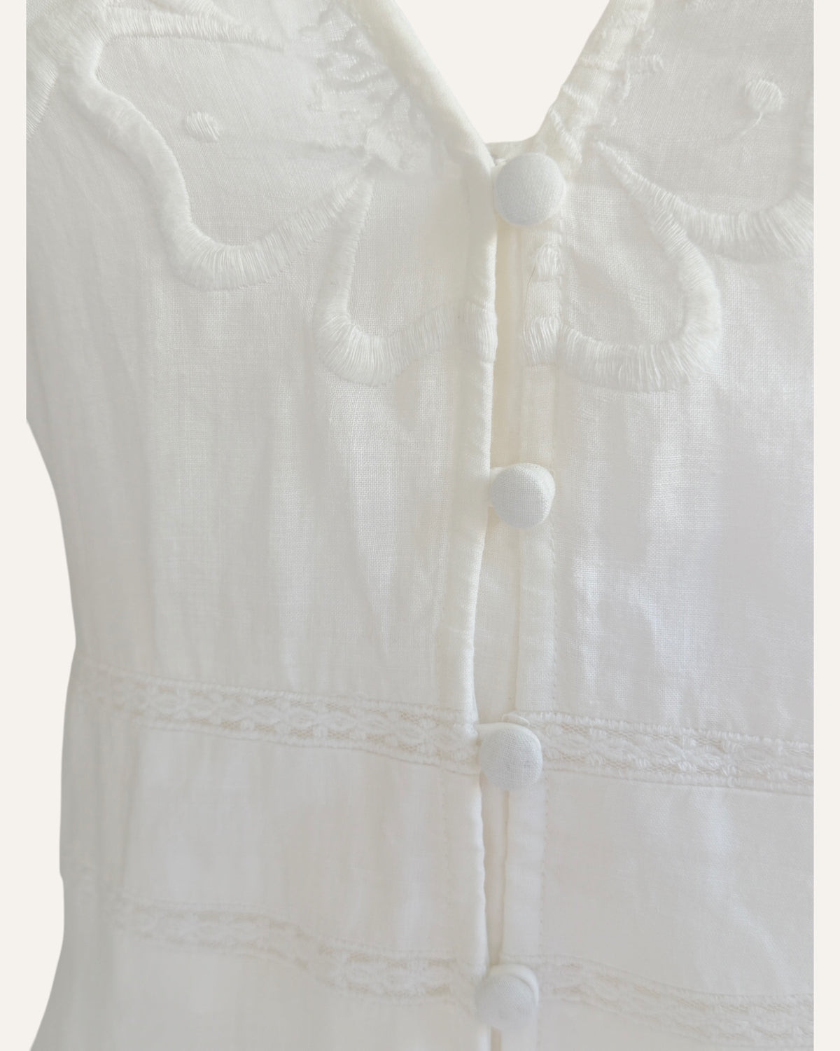 Veronica Beard Hope cream eyelet embroidered maxi dress with puff sleeves