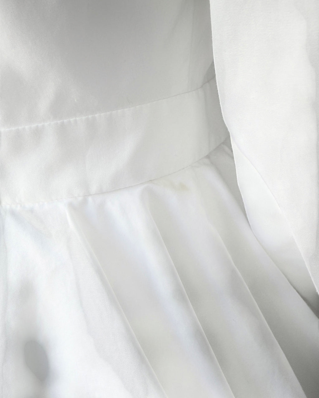 Alexander McQueen white cascading ruffle shirt dress with oversized collar