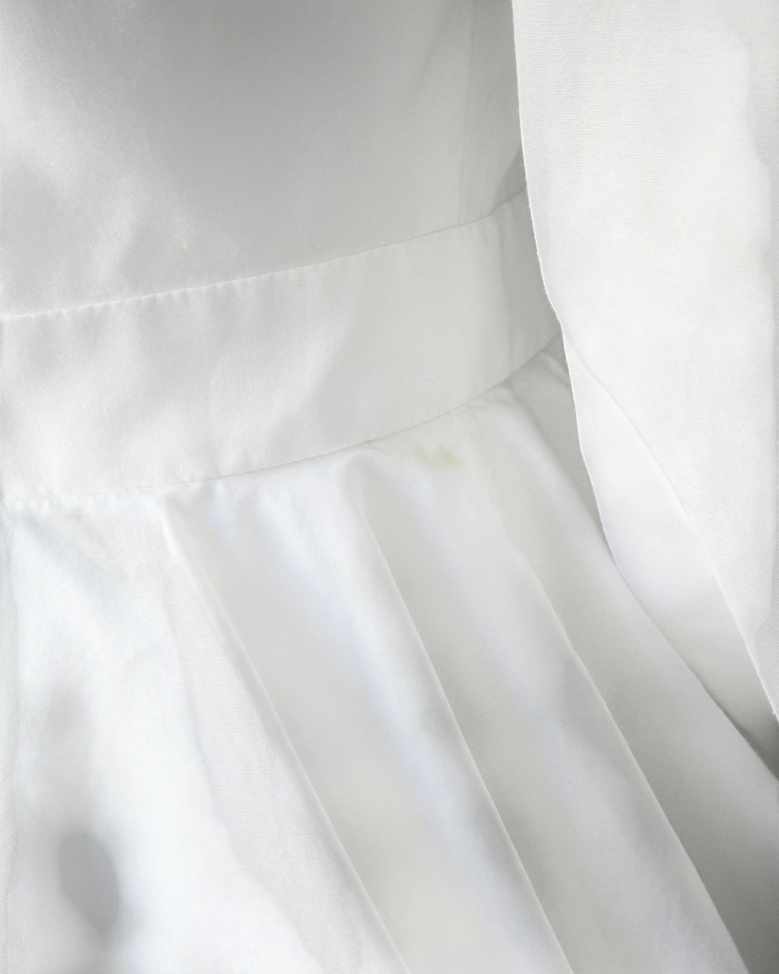Alexander McQueen white cascading ruffle shirt dress with oversized collar