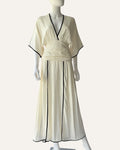 Raquelle Diniz ivory kimono-sleeve maxi dress with black contrast trim