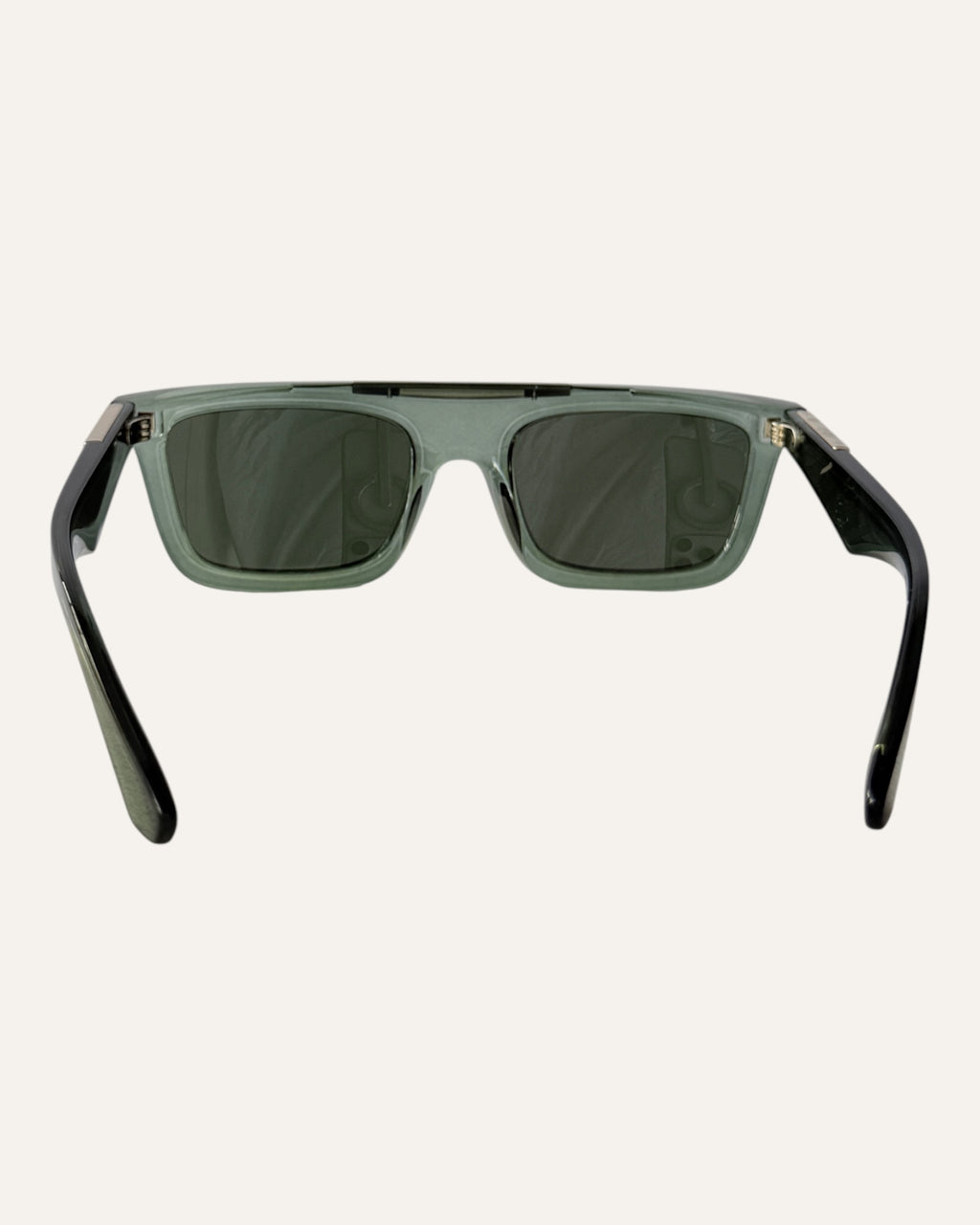 Burberry 4451-U green rectangular sunglasses with gold brow bar detail
