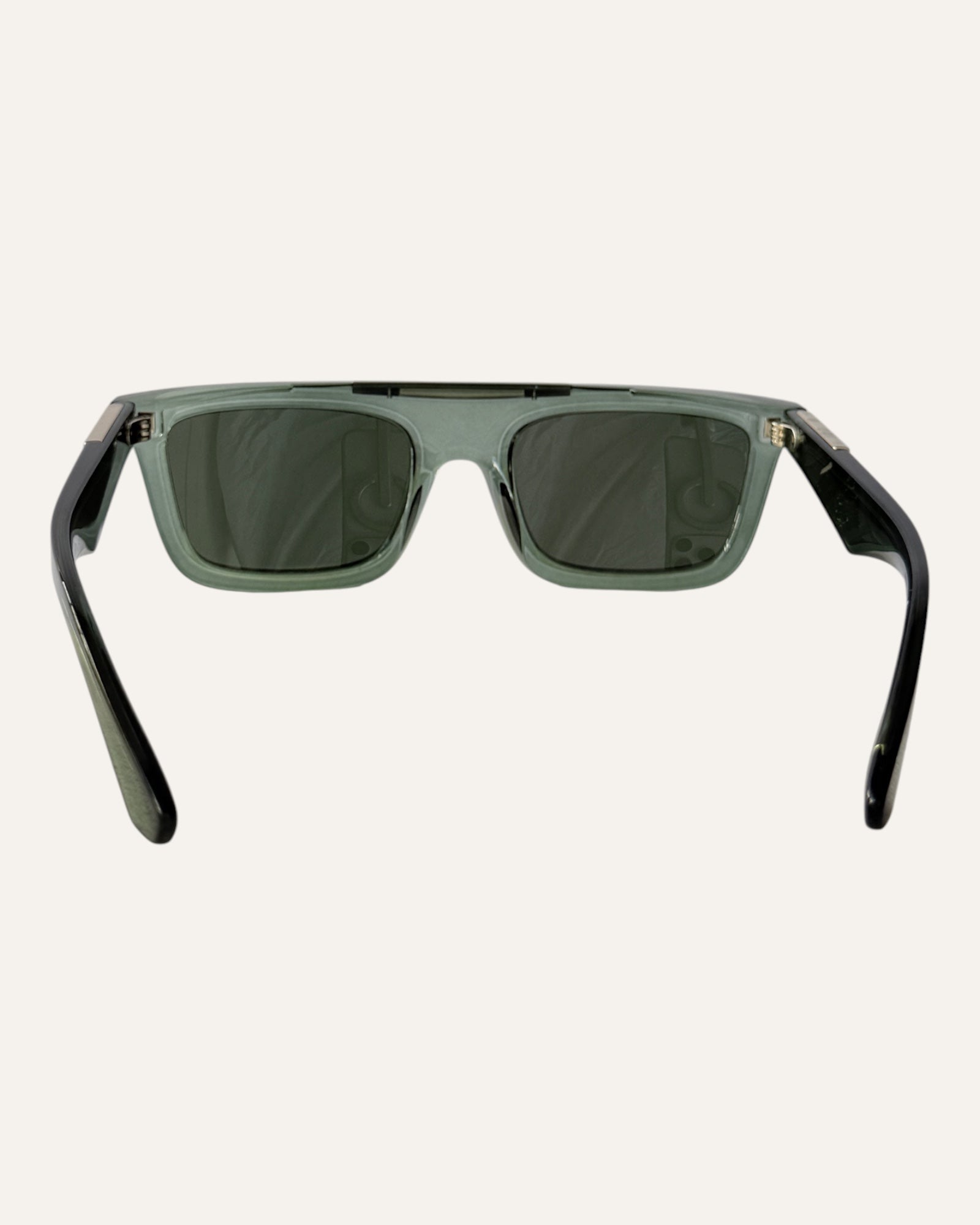 Burberry 4451-U green rectangular sunglasses with gold brow bar detail